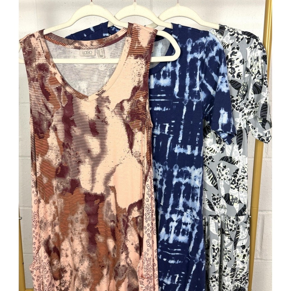 Logo By Lori Goldstein Dresses Lot of 3 Bundle XS Spring Summer Artsy Maximalist